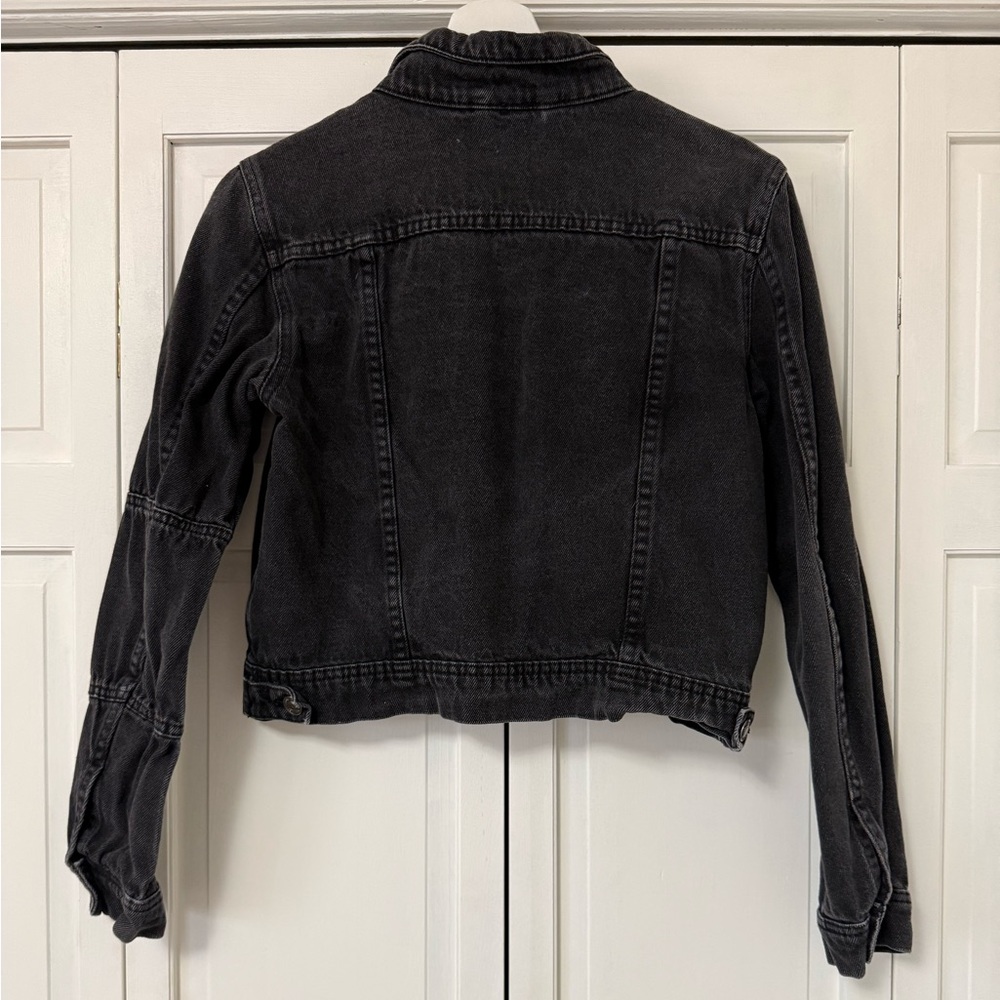 Free People Women’s We the Free Rumors Denim Jacket Black 100% Cotton Grunge - Picture 3 of 8